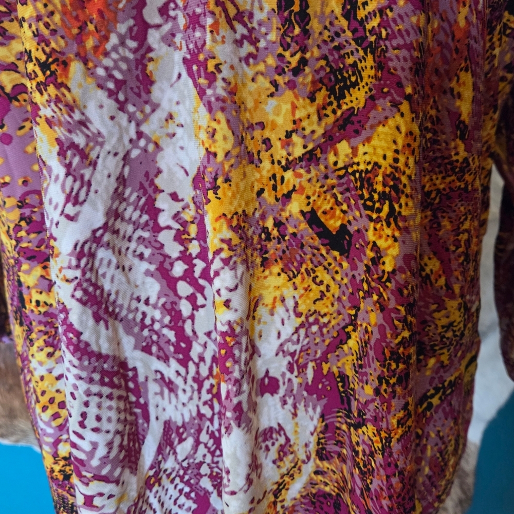 Anne Klein Pink and Yellow Patterned Blouse - Picture 4 of 8
